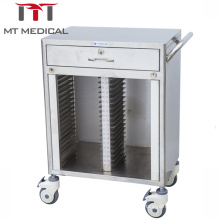 Hospital Stainless Steel Furniture Medical Record Trolley File Cart